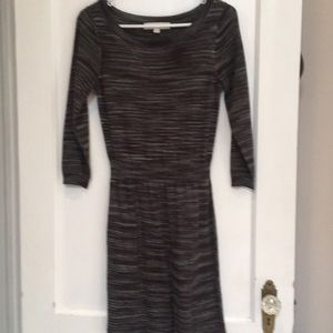 Loft 3/4 sleeve black/gray sweater dress